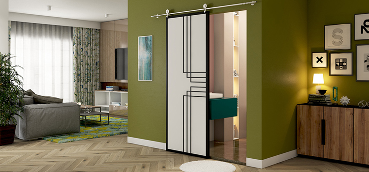 sliding bathroom door installation in Encinitas